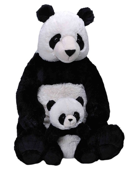 Jumbo Panda Mom & Baby Mom ca.76cm und Baby ca.30cm by Wild Republic W24099 Riesen Stofftier Plüscht