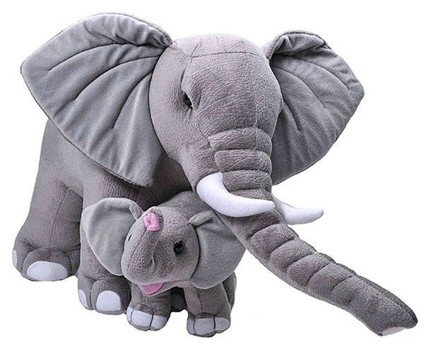 Jumbo Elefant Mom & Baby Mom ca.76cm und Baby ca.30cm by Wild Republic W24102 Plüschtier Stofftier