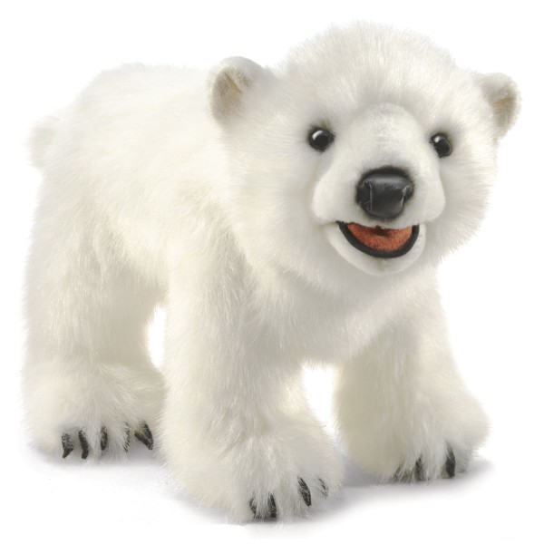 Eisbärenjunges / Polar Bear Cub Handpuppe spilebar